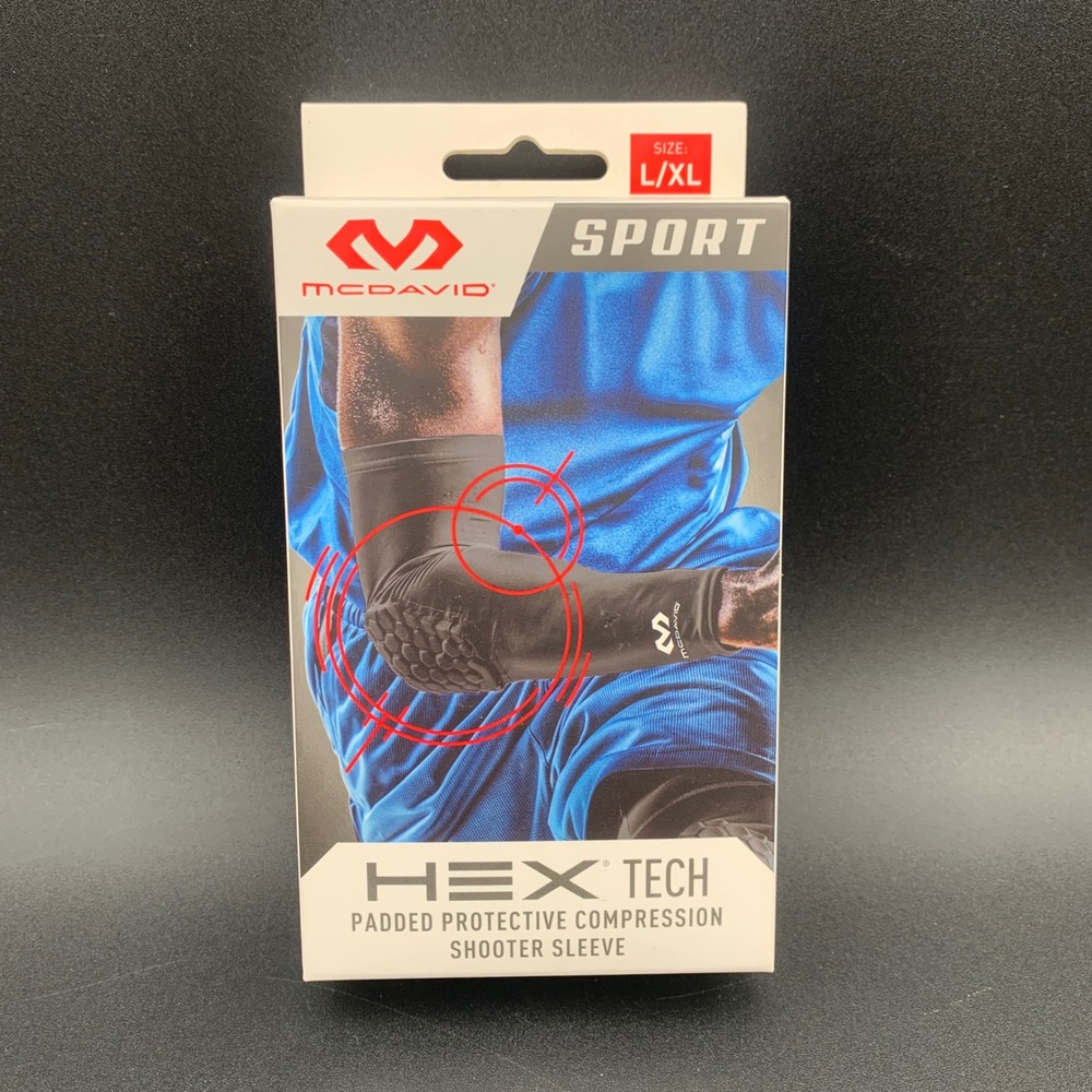 McDavid Hex Tech Padded Protective Compression Shooter Sleeve Black L/XL MDS2331